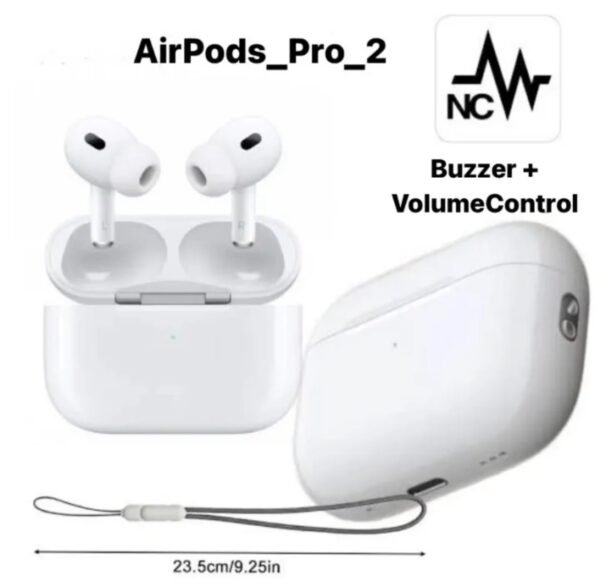 Airpods 2 PRO Full Options With Lane Yard , Active Buzzer , Type C Charging
