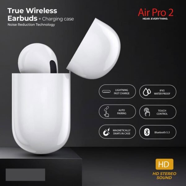 Airpods 2 PRO Full Options With Lane Yard , Active Buzzer , Type C Charging - Image 3