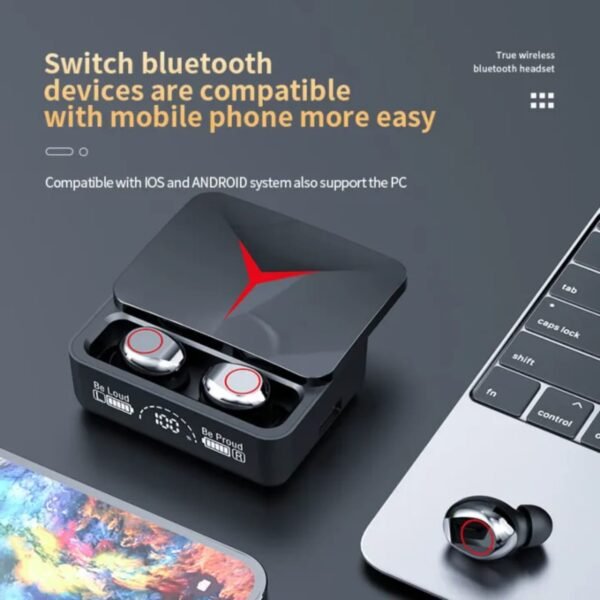 Original M90 TWS Wireless Earbuds Touch Control 5.3 Headset Waterproof 9D Hifi Quality Earphone Stereo Sports Headphones With Microphone Gaming Buds with Power Bank - Image 5