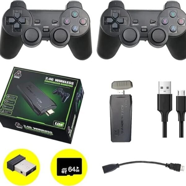 Wireless Retro Game Console, Built in 64gb 20,000 Games, 9 Classic Emulators, Hdmi game stick Plug and Play Video Game Stick High Definition HDMI Output for TV with Dual 2.4G Wireless Controllers - Image 2