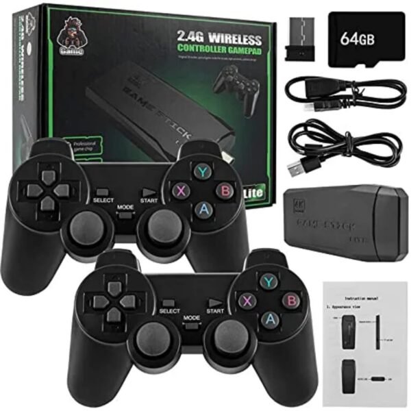 Wireless Retro Game Console, Built in 64gb 20,000 Games, 9 Classic Emulators, Hdmi game stick Plug and Play Video Game Stick High Definition HDMI Output for TV with Dual 2.4G Wireless Controllers - Image 3