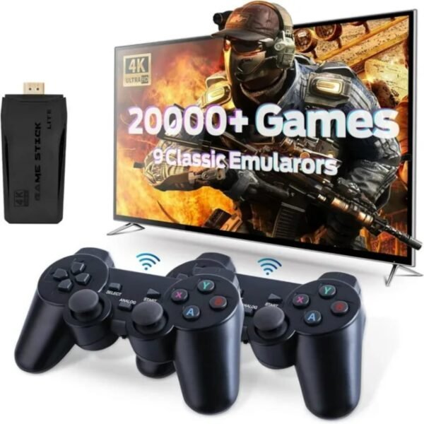 Wireless Retro Game Console, Built in 64gb 20,000 Games, 9 Classic Emulators, Hdmi game stick Plug and Play Video Game Stick High Definition HDMI Output for TV with Dual 2.4G Wireless Controllers - Image 5