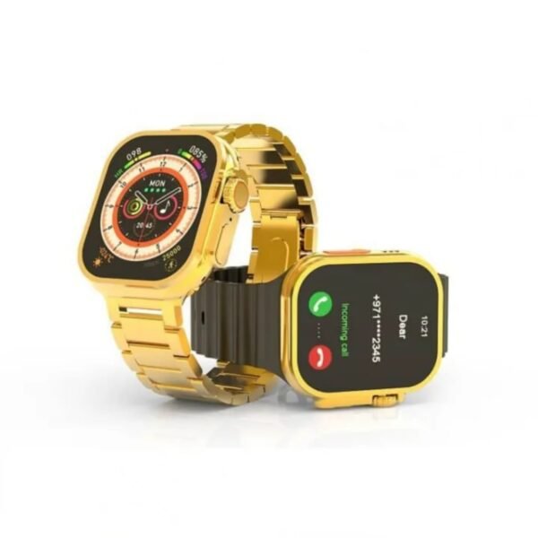 G9 Ultra Pro Smart Watch (Golden Edition) - 49MM Ultra Series 8 - Bluetooth Call - Customize Wallpaper - Wireless Charging - Real Screws and Straps Locks - Image 2