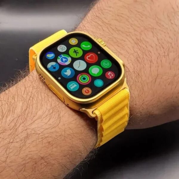 G9 Ultra Pro Smart Watch (Golden Edition) - 49MM Ultra Series 8 - Bluetooth Call - Customize Wallpaper - Wireless Charging - Real Screws and Straps Locks - Image 3